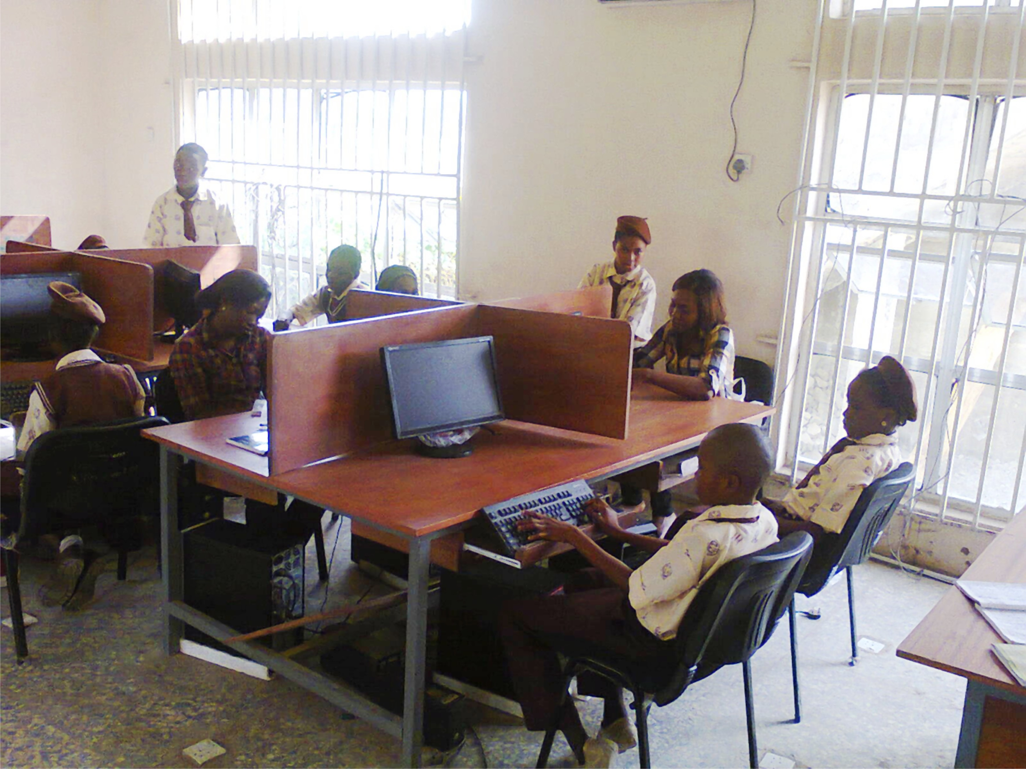 Students developing computer skills in the Brown Group computer laboratory